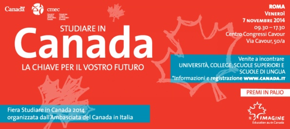 Il 6 e il 7 novembre “Studiare in Canada: Fiera e Business Day” a Roma