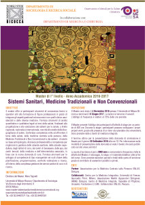 Master in _Sistemi Sanitari, Medicine Tradizionali e Non Convenzionali_ Anno Accademico 2016-17 - Università di Milano-Bicocca locandina
